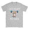 Lift Heavy Pet Cats Cotton TShirt For Unisex Beach  Y2K Retro T Shirts Crew Neck Hipster Tees Oversized Casual Clothes