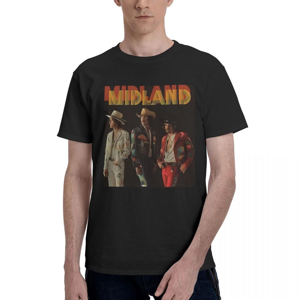 Midland Band 100 Хлопок Повседневный Дышащий Удобный Милый Дизайнерская Одежда Мужская Футболка с Графикой