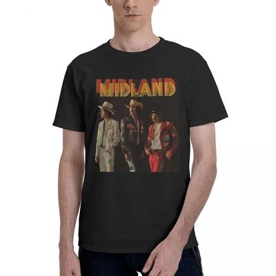 Midland Band 100 Хлопок Повседневный Дышащий Удобный Милый Дизайнерская Одежда Мужская Футболка с Графикой
