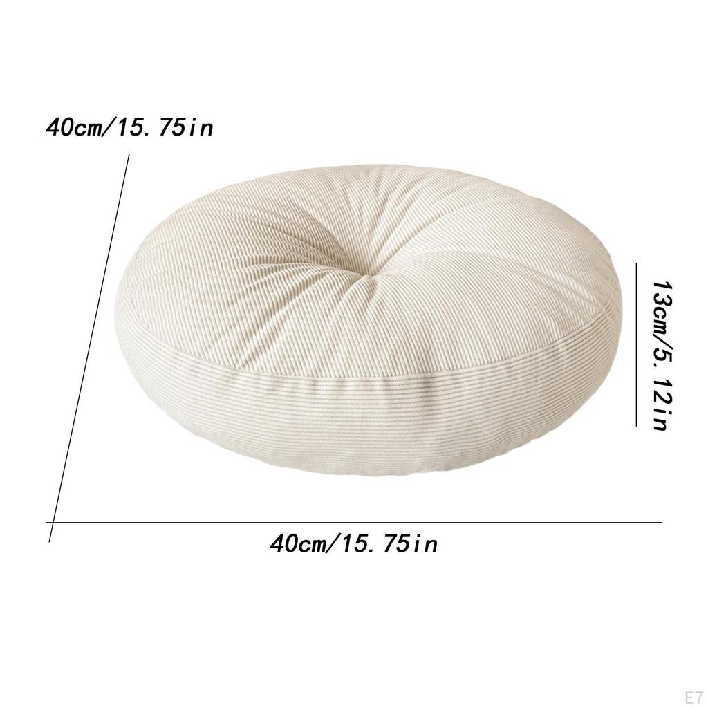 Japanese Tatami Floor Cushion Round Seat Pouf And Decorative Pad with Thick Filling Suitable for