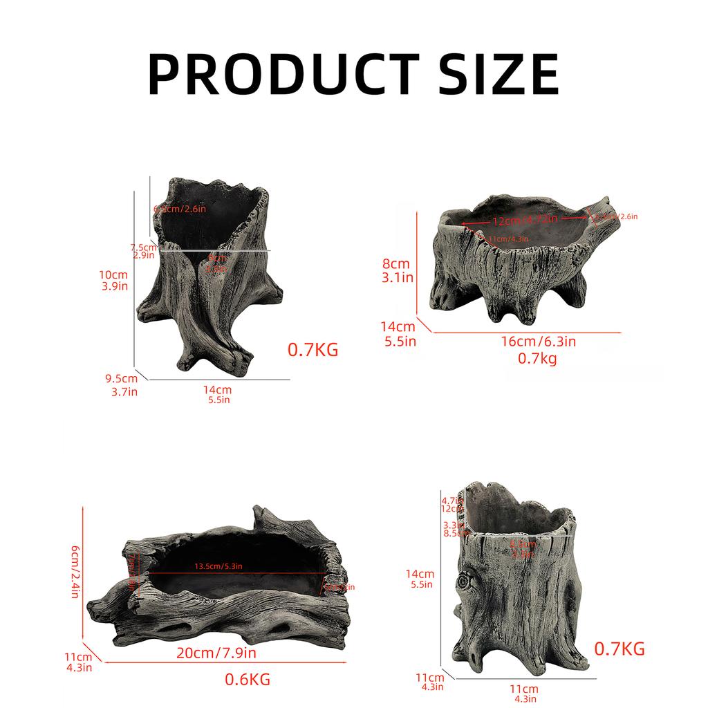 Искусственная коряга, суккуленты, кашпо в деревенском стиле, кактусы, цветочные горшки для маленьких растений, цветочная композиция, скульптура пней