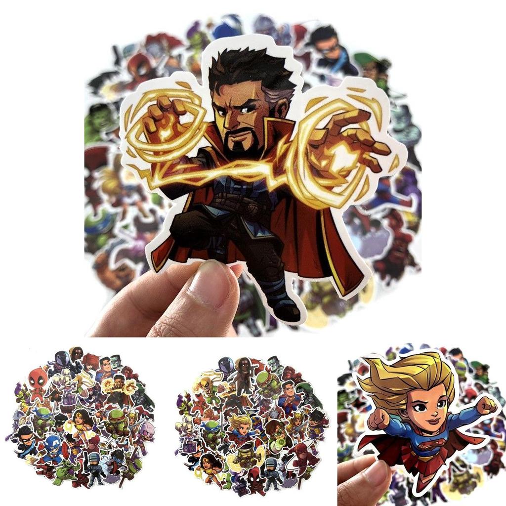 Chibi Pcs 50 Super Heroes Sticker Decals For Skateboard Luggage Laptop