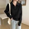 Spring New Loose and Chic Lo-neck Sweater with Knitted Bottoming Shirt Women's Top