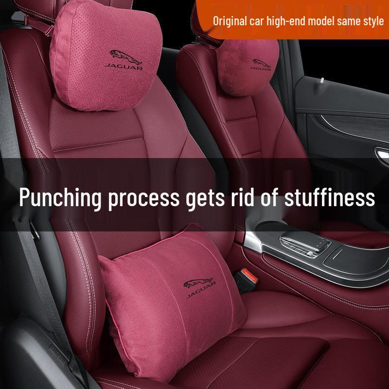 Дышащие подголовники с поддержкой шеи из замши для автомобильных сидений Jaguar XEL/XFL/F-PACE