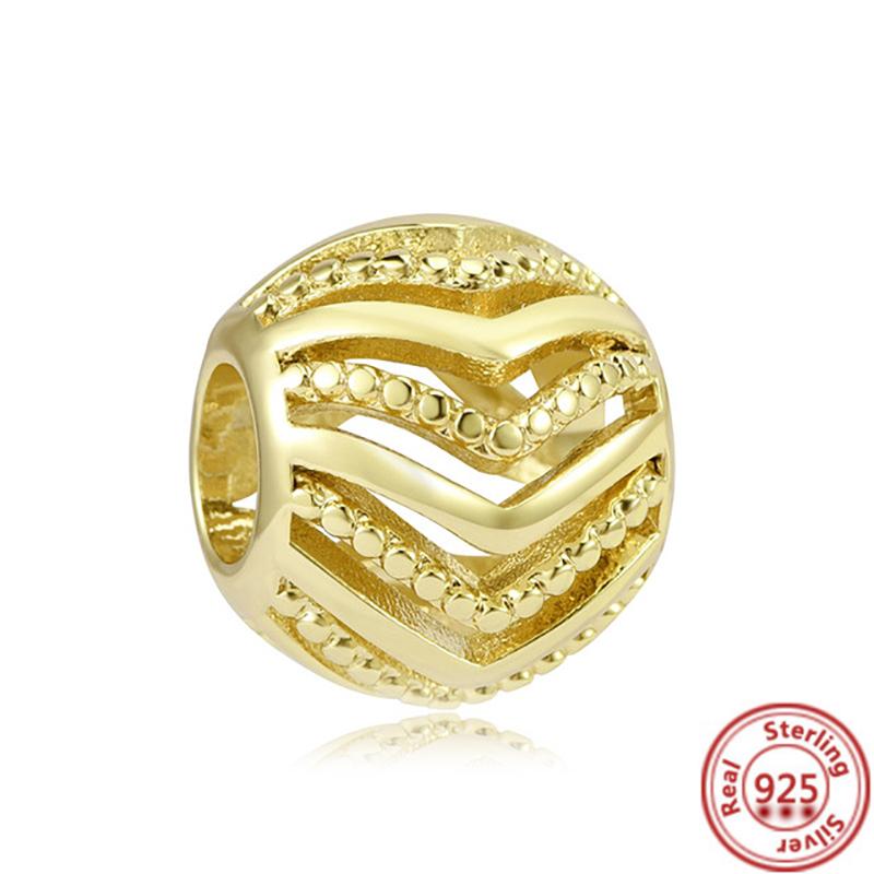 Медь 925 пробы Золотое Сердце Любви Четырехлистный Клевер Ангел Солнце Дерево Перья DIY Бусины Подходят для Оригинального Шарм-браслета Pantaro Мелкий Циркон