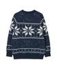 AWESOME STUDIO Nordic Snowflake Jacquard Round Knit Navy