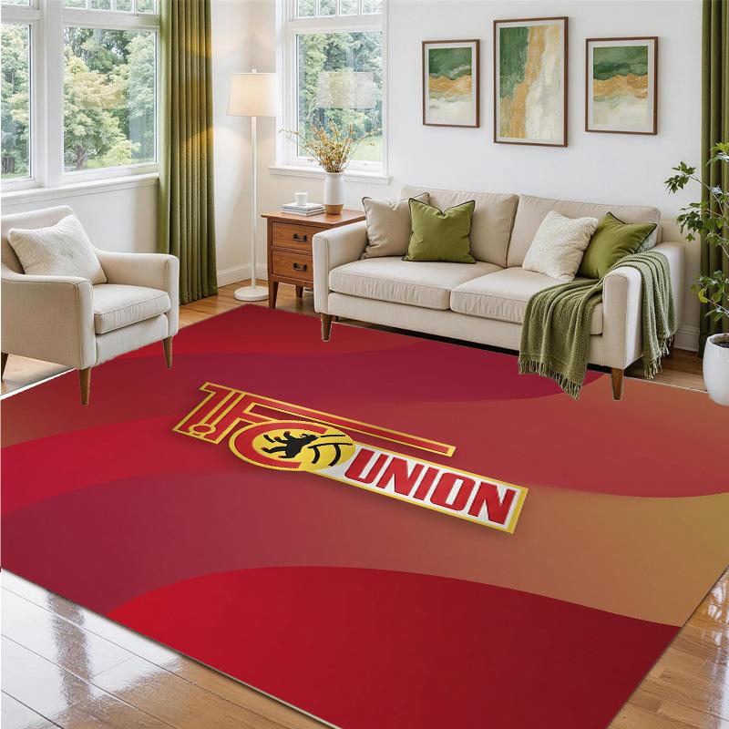 Union Berlin FC Design Crystal Velvet Rug Soft Decorative Mat for Bedroom Entrance
