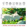 2D Cartoon Kitten Wildflower Meadow Newborn Baby Shower Photography Backdrop Decor
