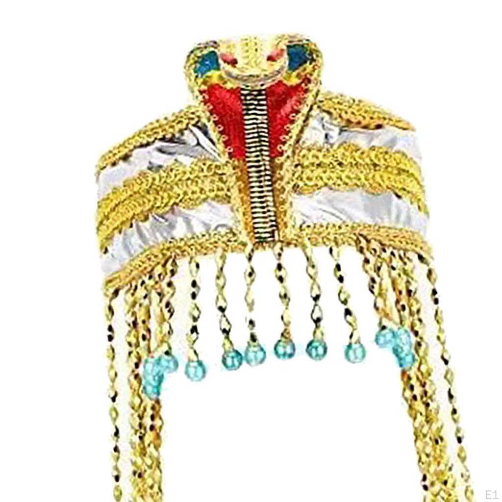 Египетский головной убор, повязка на голову из бисера, стильное платье, аксессуары для костюма с короной для темы