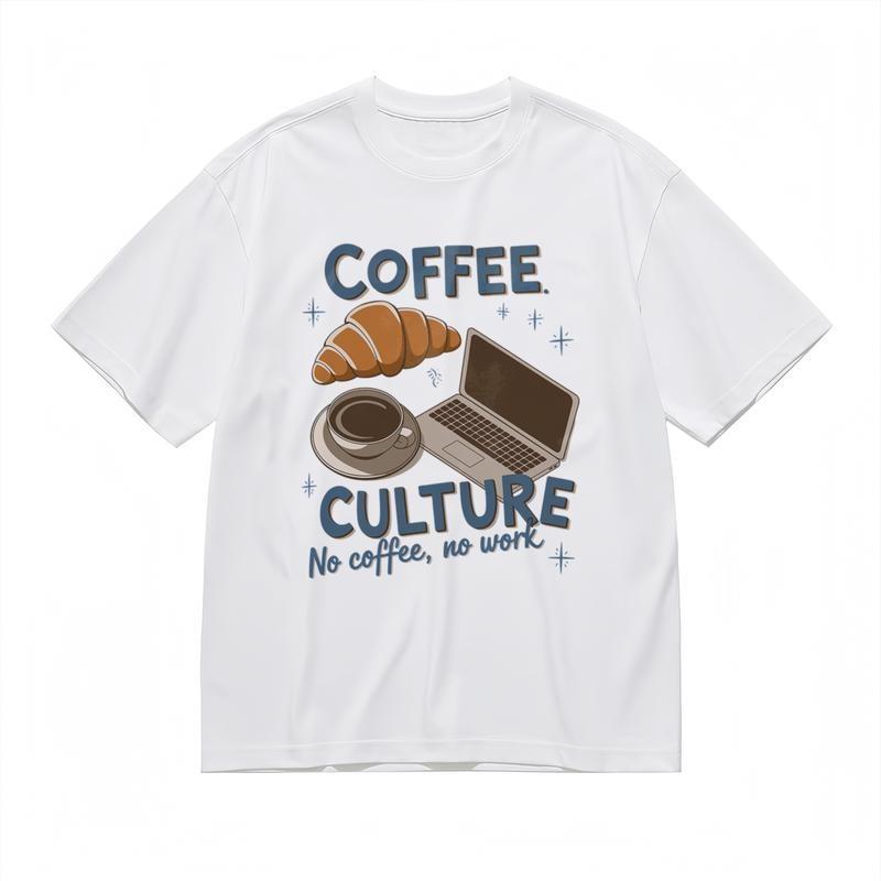 Men's Trend Comfy Classic T Shirt Mens Womens Tees Top No Coffee No Work Quote With Star Accent Tee