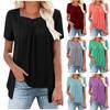 Женская модная свободная футболка с коротким рукавом, имитация двух частей, однотонный повседневный топ