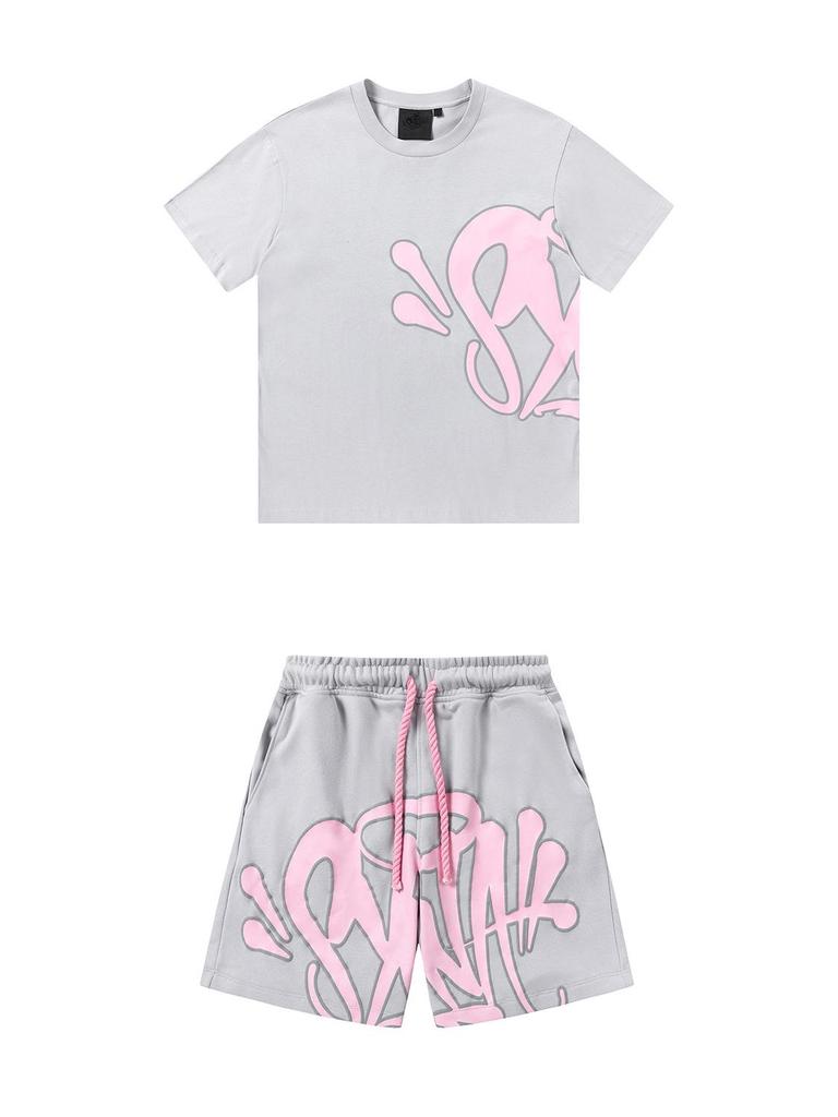 Летний хлопковый спортивный костюм Syna World: Свободная футболка с круглым вырезом и повседневные шорты