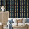 Wallpaper Colorful knit navy blue, turquoise and rust 50x1000
