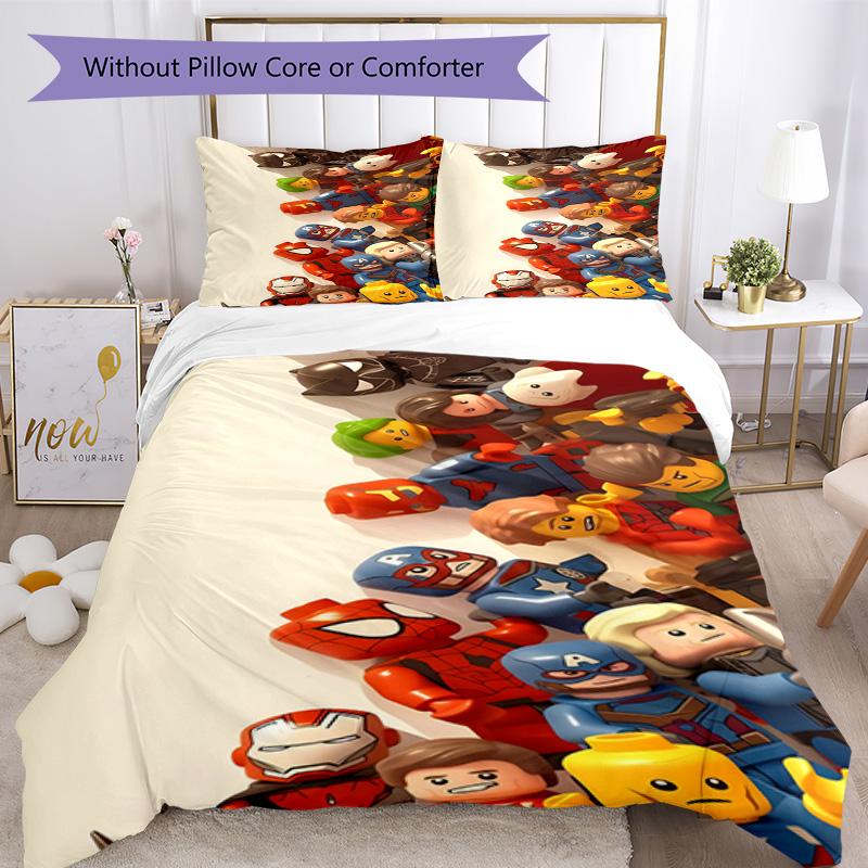 Lego Bricks Quilt Cover Set Suitable For Playroom Lightweight Perfect Gift For Friends Family