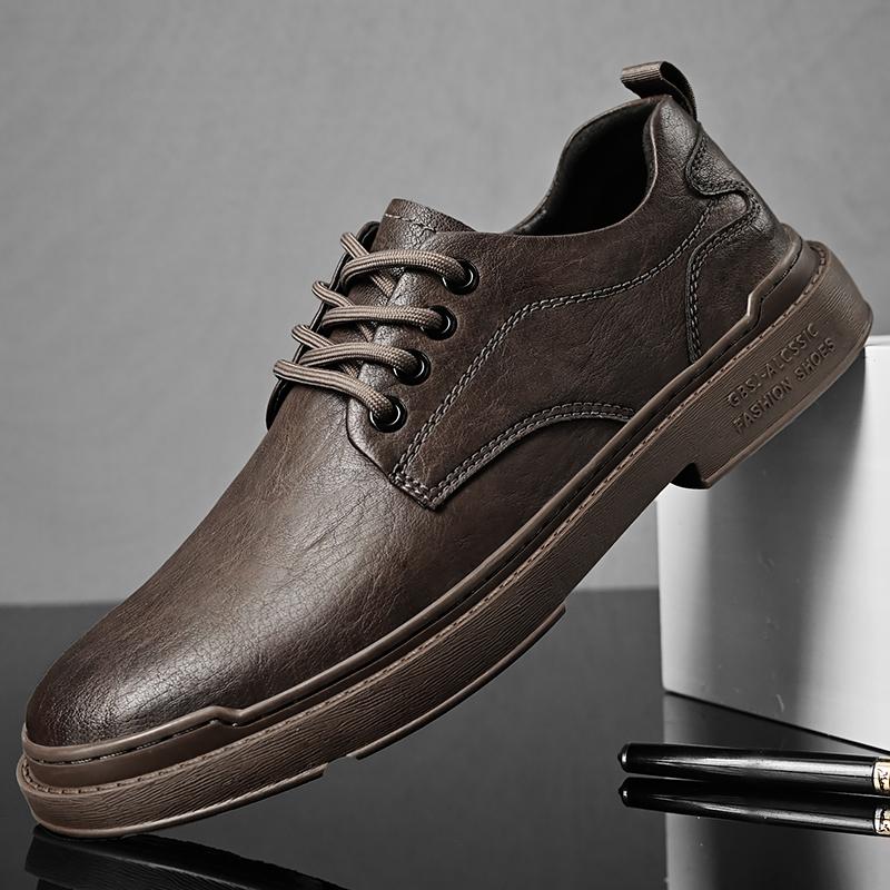 Men's Leather Shoes Lace Up Black Soft Leather Soft Bottom Spring Autumn Best Man Business Formal Wear Casual Oxfords Shoes