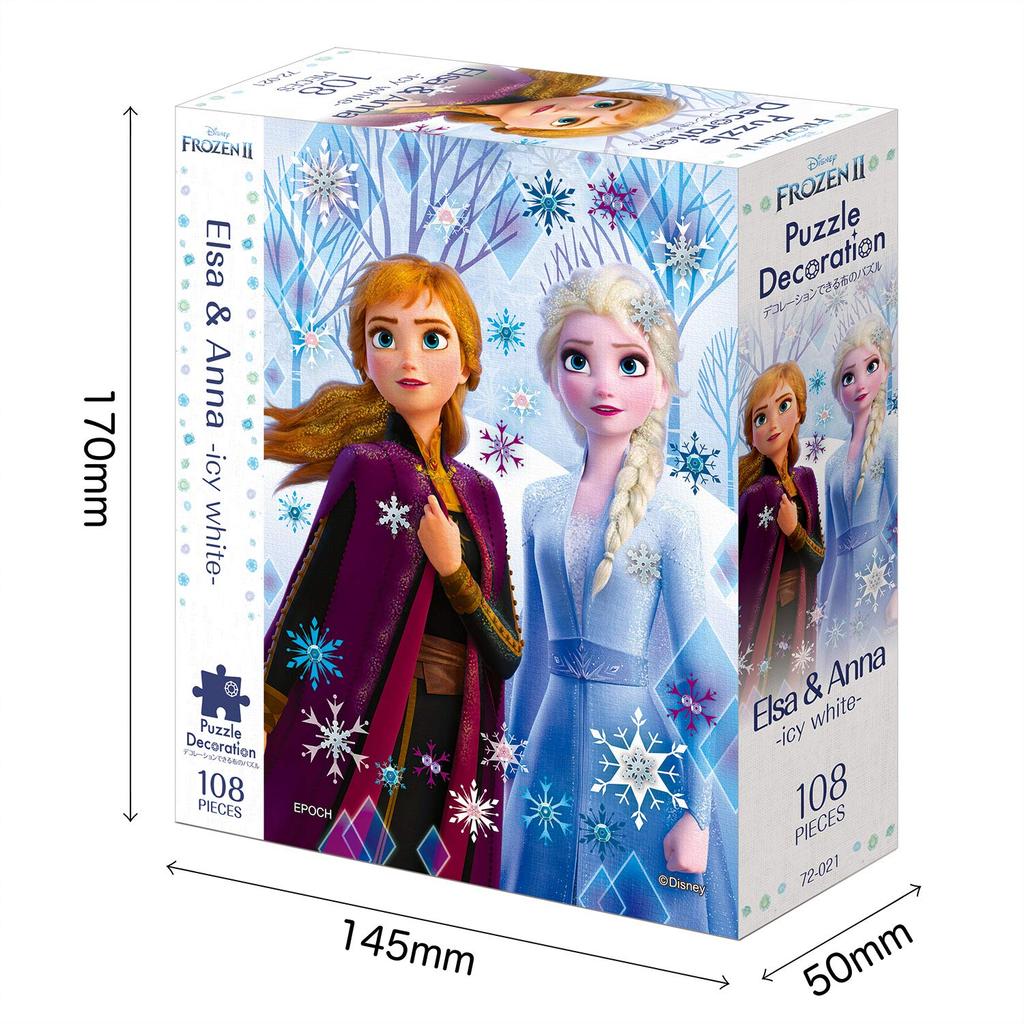 Epoch 108-Piece Jigsaw Puzzle Disney Elsa & Anna (Icy White) (18.2x25.7cm) [Puzzle Decoration]