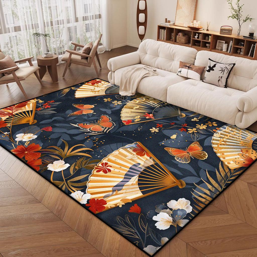 Восточный Роскошный Декор Ковры для Гостиной Цветочный Дизайн Мягкое Украшение Комнаты Эстетичный Ковер для Спальни Кабинет Противоскользящий Коврик Легко Чистить