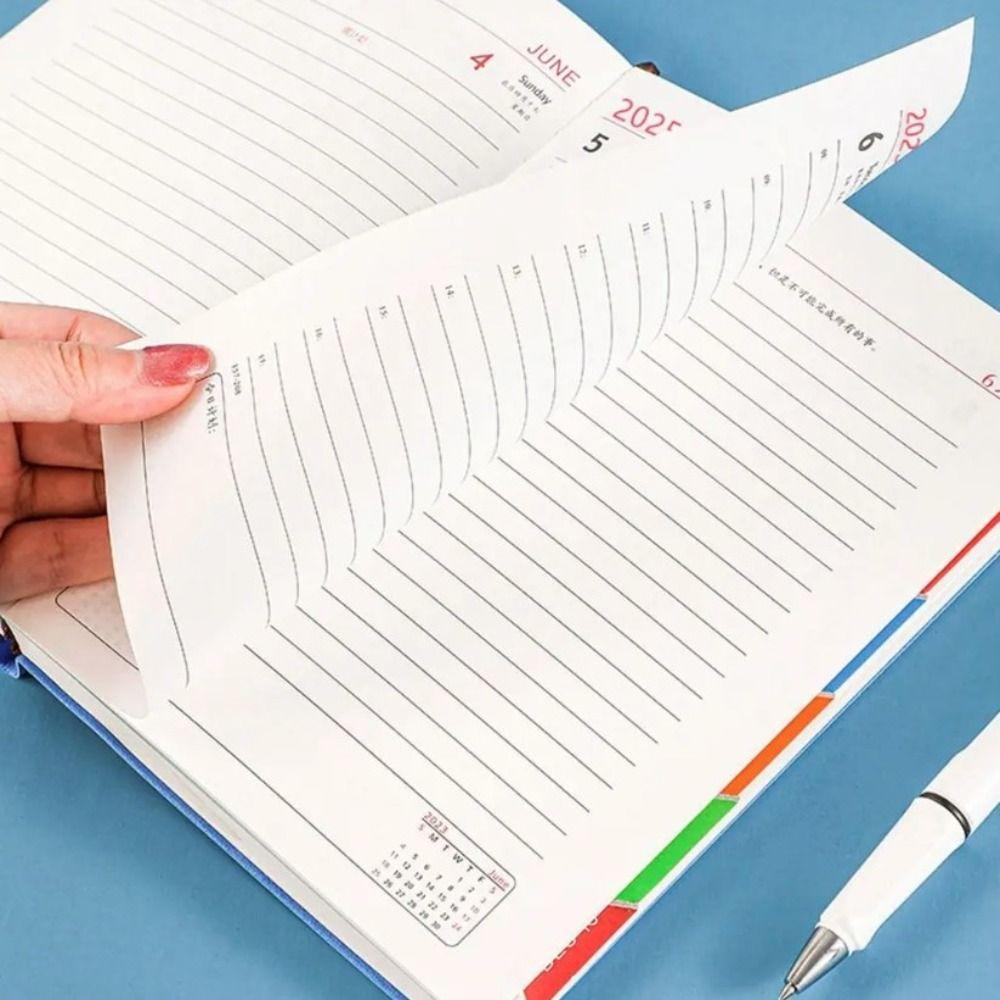 PU 2025 Планировщик Блокнот Утолщенный Планировщик Плана Плана 2025 A5 Повестка Дня Блокнот Школьный Офис