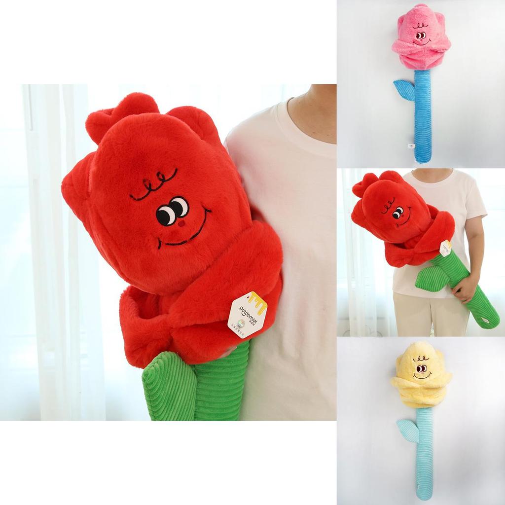 Красивые Плюшевые Цветы Розы Желтого и Розового Цвета Варианты 48 см и 85 см