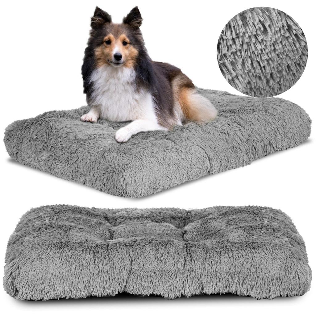 Лежанка для собаки SHAGGY, подушка HIGH SIDE Grey M-XL