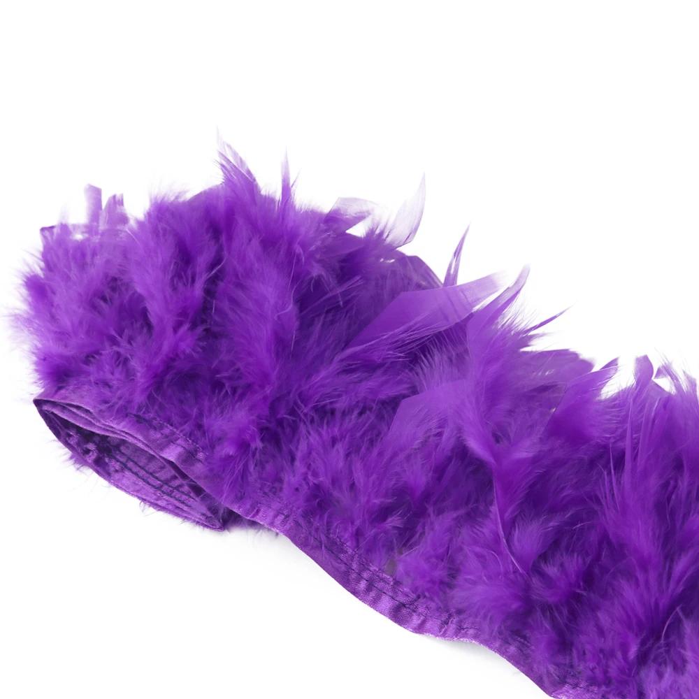 1 метр Натуральная отделка из перьев индейки Высота 10-15 см Свадебная одежда Украшение платья DIY Перьевая лента Швейные поделки