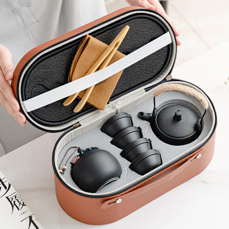Travel Tea Set Small Set Outdoor Portable Teapot Camping Kung Fu Tea Set Company Business Holiday Gifts