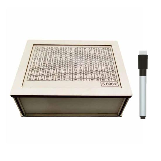 Деревянная копилка для денег, копилка для челленджа по накоплению денег с целью и цифрами, копилка со стираемым маркером для детей и взрослых