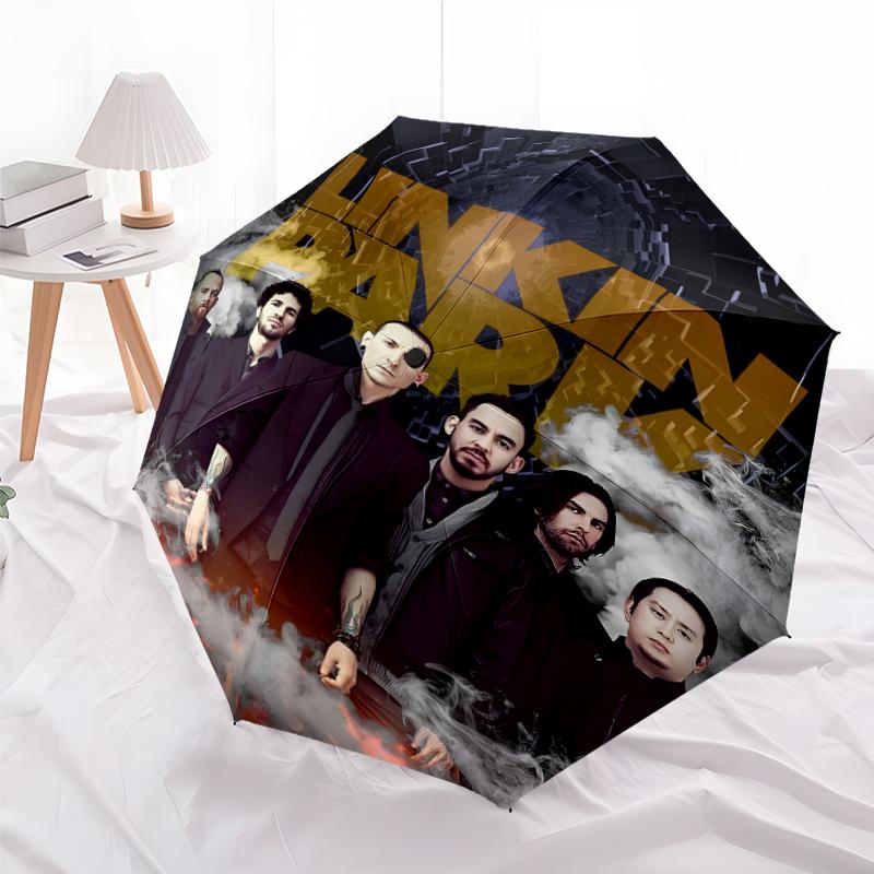 1 шт. Зонт Linkin Park2, Защита от солнца и УФ-излучения. Имеет восемь прочных ребер для использования на улице и является идеальным подарком