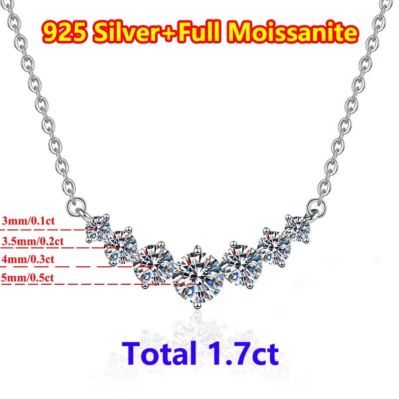 COSFIX супер белое ожерелье с бриллиантами и муассанитом из стерлингового серебра 925 пробы, помолвочный аксессуар, ювелирные украшения для женщин