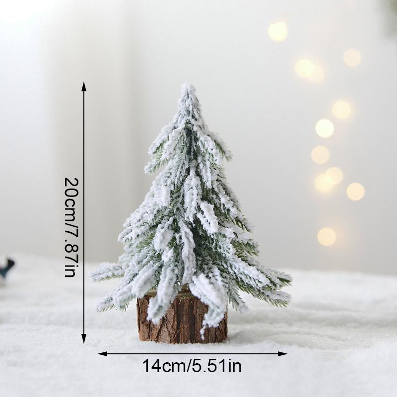 1PC Mini Snowy Christmas Tree Falling Snow Christmas Tree Desktop PE Christmas Tree PE Snowy Xmas Ornament