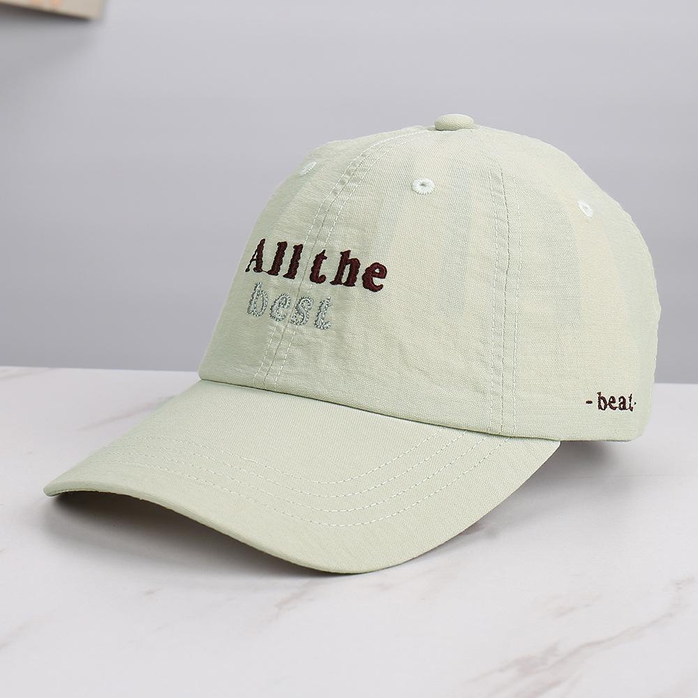 Spring soft top letter embroidered baseball cap for men and women, spring and summer versatile face small sunshade sun protection cap