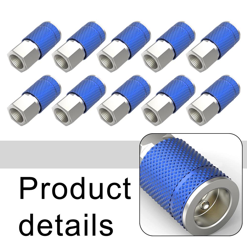 1/4 NPT Metal Quick Coupler Set 10pcs Suitable for Air Hose Connections in Automotive Repair and Industrial Workshops