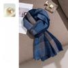 New Scarf for Women In Autumn and Winter Cashmere Scarf  High End Blue Plaid Male Couple Scarf Air Conditioning Shawl