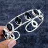 Black Spinel Gemstone Handmade 925 Sterling Silver Cuff Bangle Adjustable M-3332