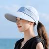 Wide Brim Empty Top Ponytail Cap UV Protection Beach Cap Outdoor Women Summer Sun Hat
