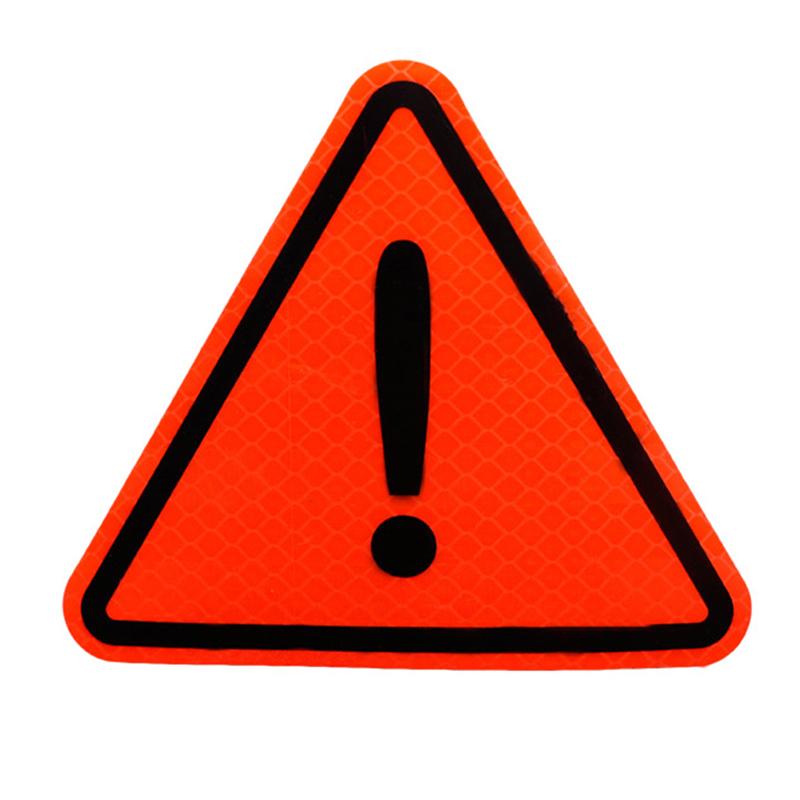 Triangle Exclamation Mark Reflective Warning Sign Car Sticker Night Driving Safety Reflective sticker for Car Anti-Collision