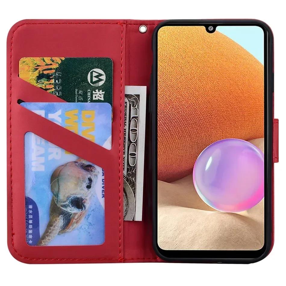 Cute Animal Phone Case For Samsung Galaxy S25 S24 S23 S22 S21 S20 FE Ultra S10 Plus S10E Wallet Card Slots Pocket Cover #SAB