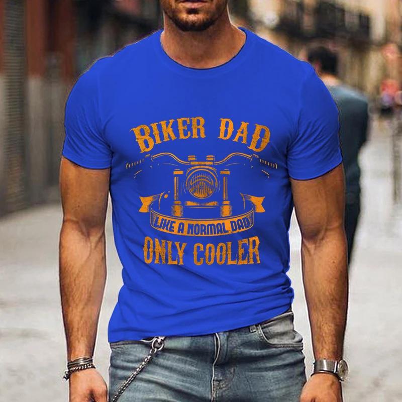 Мужская футболка с принтом Biker Dad Only Cooler Print, новая модная летняя забавная футболка с коротким рукавом Biker Daddy, футболки больших размеров