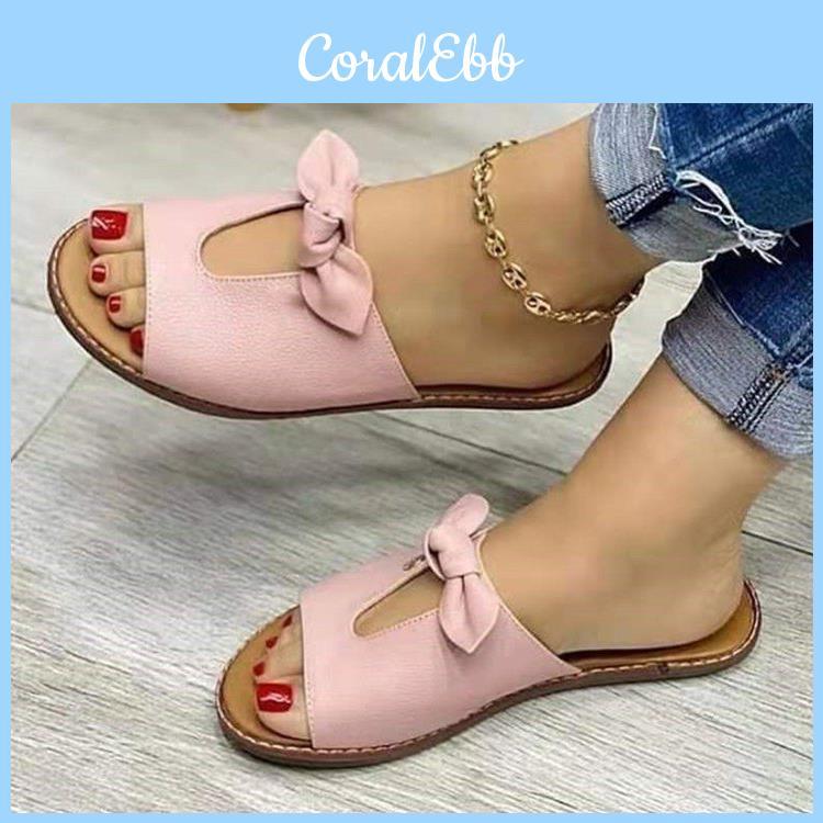 Ladies Open Toe Slipon Shoes With Manmade Pu For Comfortable Walking