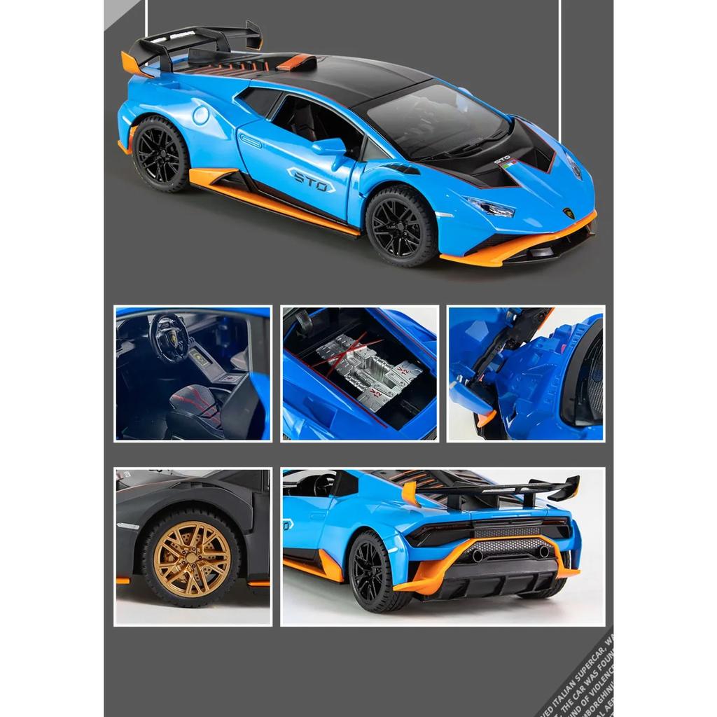 1/24 Lamborghini Huracan STO V10 Supercar Model Alloy Die Cast Vehicle Model Home Interior Collection Decorative Ornaments Gift