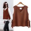 European & American V-Neck Lace-Up Knitted Sleeveless Pullover Vest