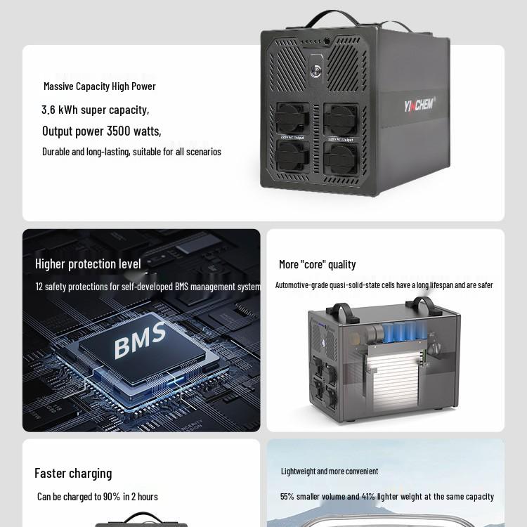 Yingchen TR-3570W Black King Kong High Power Lamp with 3.6° Energy Storage and 3500W Quasi-Solid-State Battery.