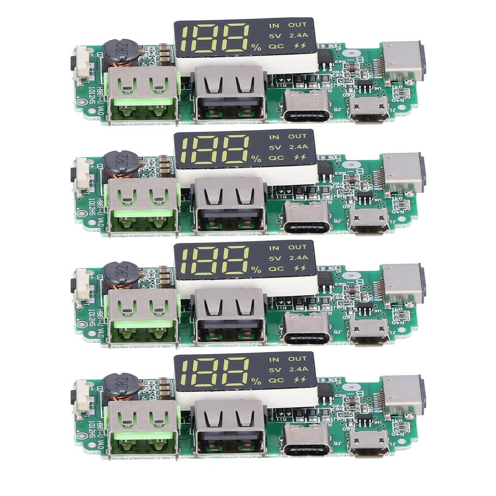 4 шт. Плата зарядки мобильного питания Двойной USB 5 В 2,4 А Модуль с защитой от перезаряда