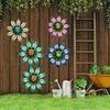 Garden Decoration Metal Flower Wall Decor Art Sculpture Hanging Ornament Aesthetic Home Room Garden Courtyard Decoration Outdoor LS