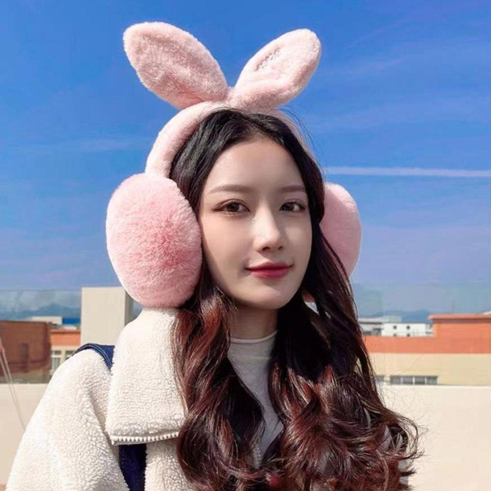Fluffy Plush Earmuffs Foldable Ear Warmer Winter Earflaps  for Men Women