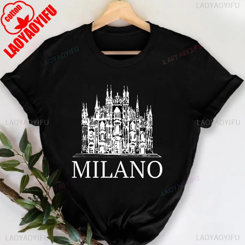 MILANO ITALY Футболка с принтом букв, с круглым вырезом, повседневная, с коротким рукавом, для весны и лета, женская одежда, День святого Валентина