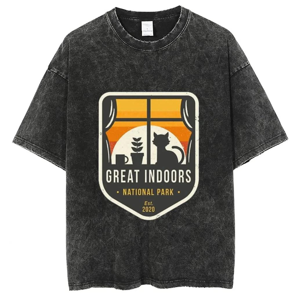 Футболка Cow Adventure с принтом, короткий рукав, выстиранный хлопок, джинсовая футболка, мужская футболка Y2K, одежда, топ, футболка