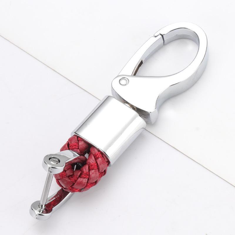 Плетеный брелок из кожи и металла: Прочный аксессуар для мужчин и женщин