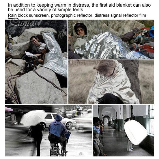 Аварийное тепловое одеяло Портативные водонепроницаемые одеяла для выживания Ветрозащитное влагостойкое одноразовое теплоотражающее снаряжение для выживания на открытом воздухе