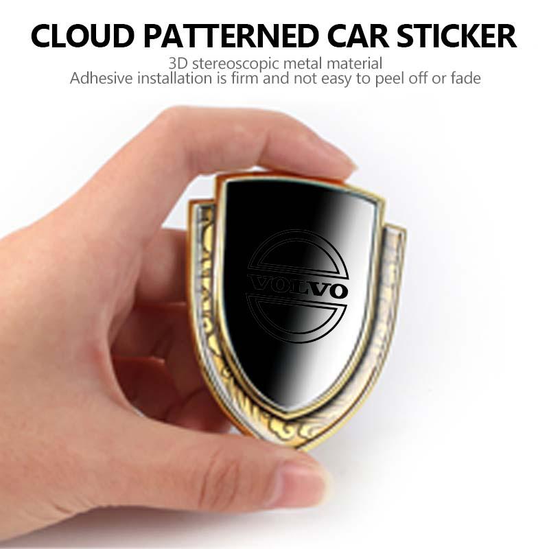 Cloud Pattern Car Body Sticker Aluminum Alloy Auto Grille Badge For Volvo V60 V50 V40 S80 S60 S90 C40 XC40 V70 XC70 XC60 XC90